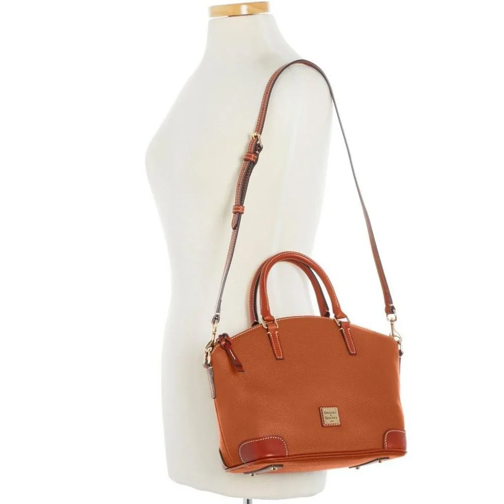 Dooney & Bourke handbag purse Rich Pebble Grain Satchel tan Brand New!